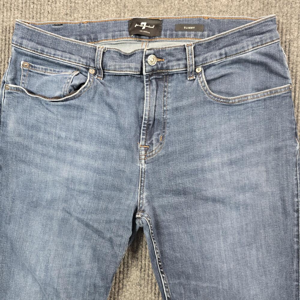 7 For All Mankind Slimmy Jeans Mens 36 Blue Stretch Tek Explorer Denim